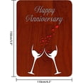 thumbnail image 4 of Tarjetas de feliz aniversario para ella y él, tarjeta de felicitación con sobre, hecha a mano, con copa de vino tinto hueca de madera MDF y diseño de corazón para esposo y esposa., 4 of 6