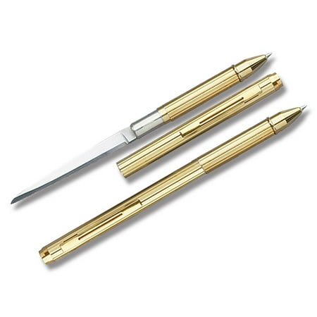- Gold Pen Knife Stainless Steel Hidden Blade Ball Point Letter Opener Mini