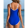 thumbnail image 6 of Asoul Color Blocked Zipper One Piece Sport Swimsuits for Womens Adjustable Strap Athletic Bathing Suits Swimwear, 6 of 6