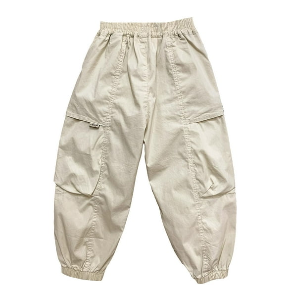 Boys Sweatpants Drawstring Joggers Adjustable Drawstring Casual Pants with Pockets Solid Pants Essentials Sweatpants Sweat Pants Kids 8-10 Years Boys Fashion