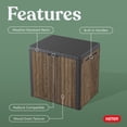 thumbnail image 4 of Keter Signature Everwood 30 Gallon Resin Outdoor Storage Box and Patio Furniture Side Table for Pool and Garden Accessories, Walnut, 4 of 10