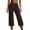 Brown, variant on Yoga Pants Women Wide Leg High Waisted Point Loose Solid Color Pocket Sweatpants Yoga Training Tight Red