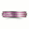 thumbnail image 5 of Edward Mirell Titanium Triple Groove Pink Anodized Ring, 5 of 7