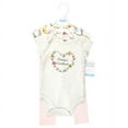 thumbnail image 2 of Hudson Baby Infant Girl Cotton Bodysuit and Pant Set, Soft Painted Floral Short-Sleeve, 6-9 Months, 2 of 5