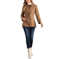 thumbnail image 2 of INSPIRE CHIC Women's Peter Pan Collar Single Breasted Overcoat Coat XL Camel, 2 of 6