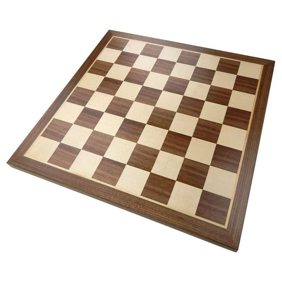 Monroe Planche Chess Extra Épaisse avec Noyer Incrusté et Bois d'Érable, Grande 18 x 18 Pouces, Planche Seulement