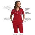 thumbnail image 3 of Green Town Scrubs for Women - Tuck-In V-Neck Scrub Top, Stretch Fabric, Lightweight, Easy Care, 3 of 7