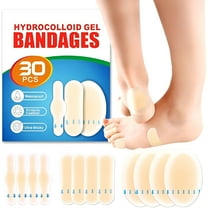 QARUN 30pcs Hydrocolloid Blister Bandages - Waterproof Blister Bandages for Feet, Heels & Toes - Heel Blister Prevention & Recovery, Blister Pads