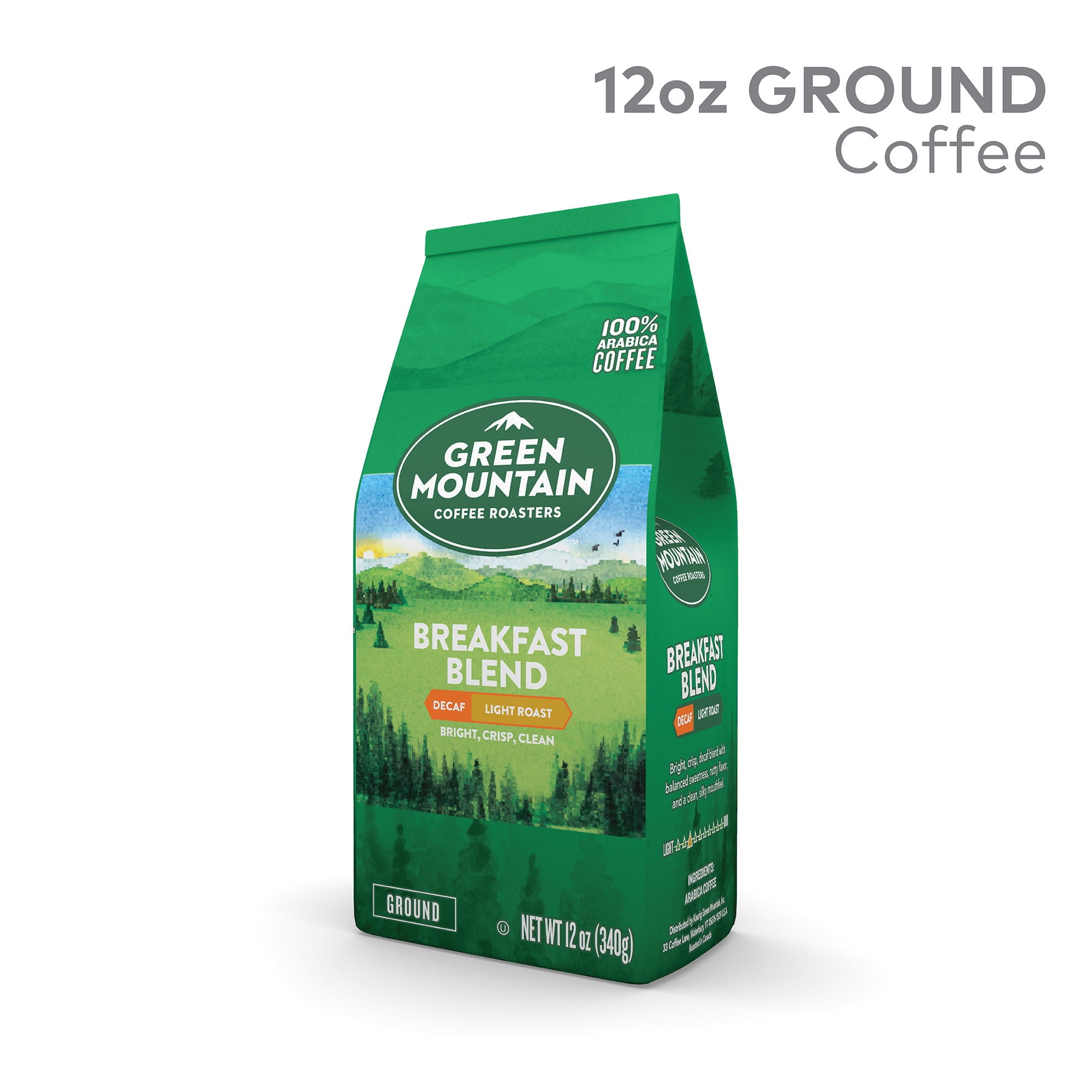 Green Mountain Coffee Breakfast Blend Decaf, Ground Coffee, Light Roast