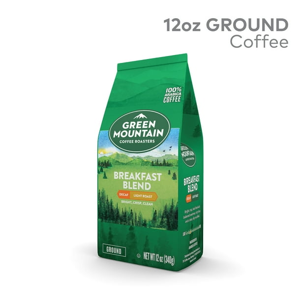 Green Mountain Coffee Breakfast Blend Decaf, Ground Coffee, Light Roast