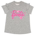 thumbnail image 3 of Conjunto de ropa Barbie para niñas, camiseta y leggings, tallas 6-6X, gris/rosa, 3 of 6
