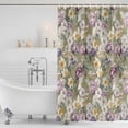 thumbnail image 2 of Dark Sage Green Botanical Shower Curtain Set - Standard 72" x 72" Washable Bathtub Curtain with 12 Hooks, Spring Floral Summer Botanical Retro Waterproof Fabric Shower Curtains for Bathroom/Bathtub, 2 of 6