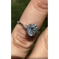 thumbnail image 2 of Solitaire Brilliance 2CT Oval Lab Grown Diamond With Side Pear 3-Stone Engagement Ring 14K White Gold, Ring Size 9, 2 of 5