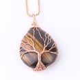 thumbnail image 1 of Tree of Life Water Drop Necklace & Pendant Rose Gold Wrap Wire Natural Gem Stone, 1 of 6
