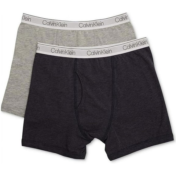 Calvin Klein HEATHER BLUE/HEATHER GREY Kids 2-Pk. Boxer Briefs, US Large (12/14)