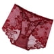 thumbnail image 4 of Bragas de encaje para mujer, sexy, hueco, sin costuras, cintura media, levantamiento de cadera, ropa interior transpirable, rojo vino, XXL Inevent AP001201-27B, 4 of 7