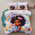 thumbnail image 1 of Set de edredón A Nice Night Rainbow Unicorn Twin para niñas, 1 of 9