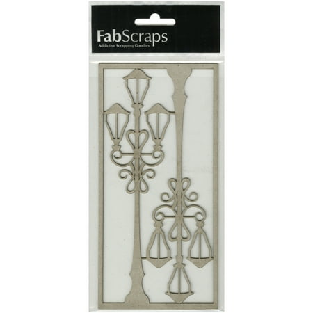 FabScraps Vintage Elegance Die-Cut Gray Chipboard Shape-Vintage Lamppost, 7