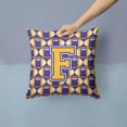 thumbnail image 2 of Letter F Football Purple and Gold Fabric Decorative Pillow, 2 of 4