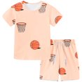 thumbnail image 1 of ¡Liquidación de verano! Pantalones cortos Honeeladyy de manga corta con cordón ajustable para niños, ropa deportiva estampada para hombre y mujer. Conjunto de verano de dos piezas para la escuela, 1 of 4