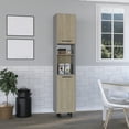 thumbnail image 2 of Xukmct 2 Door Kitchen Cabinet with 6 Shelves, Pantry Cabinet for Living Room, Dining Room, Kitchen, Light Brown, 2 of 8