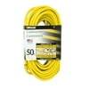 Woods 982554 12/3 50' Yellow SJTW High Visibility Extension Cord with Lighted Ends