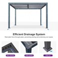 thumbnail image 6 of PURPLE LEAF 10 X 12 Louvered Pergola Aluminum Outdoor Adjustable Louvered Roof Integrated Drainage System Patio Kitchen Poolside Garden Grey, 6 of 9