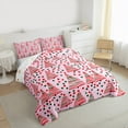 thumbnail image 3 of Manfei Pink Xmas Tree Bedding Comforter Set for Teen, Cartoon Dots Stripes Twin Comforter Sets, Merry Christmas Reversible Bedding Set, Breathable Home Decor, 2pcs, 3 of 8