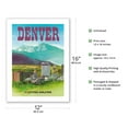 thumbnail image 2 of Denver Colorado - The Mile High City - United Air Lines - Vintage Airline Travel Poster by Michael Hagel c.1970s - Bamboo Fine Art 290gsm Paper (Unframed) 12x16in, 2 of 4