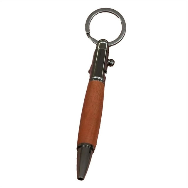 Bolígrafo de Cerrojo, de Bolsillo de Viaje, Bolígrafo de Punta Redonda Táctil, Compacto y Corto de Madera con 5 Recambios C