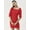 Red, variant on DressBerry Women’s Solid Cotton Flex Dress Square Neck Elbow Puffed Sleeves Above Knee Length Regular Wear Light Weighted Casual Summer Dress