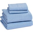 thumbnail image 1 of ZMLEVE Cotton Jersey Bed Sheet Set - Queen, Sky Blue, 1 of 4