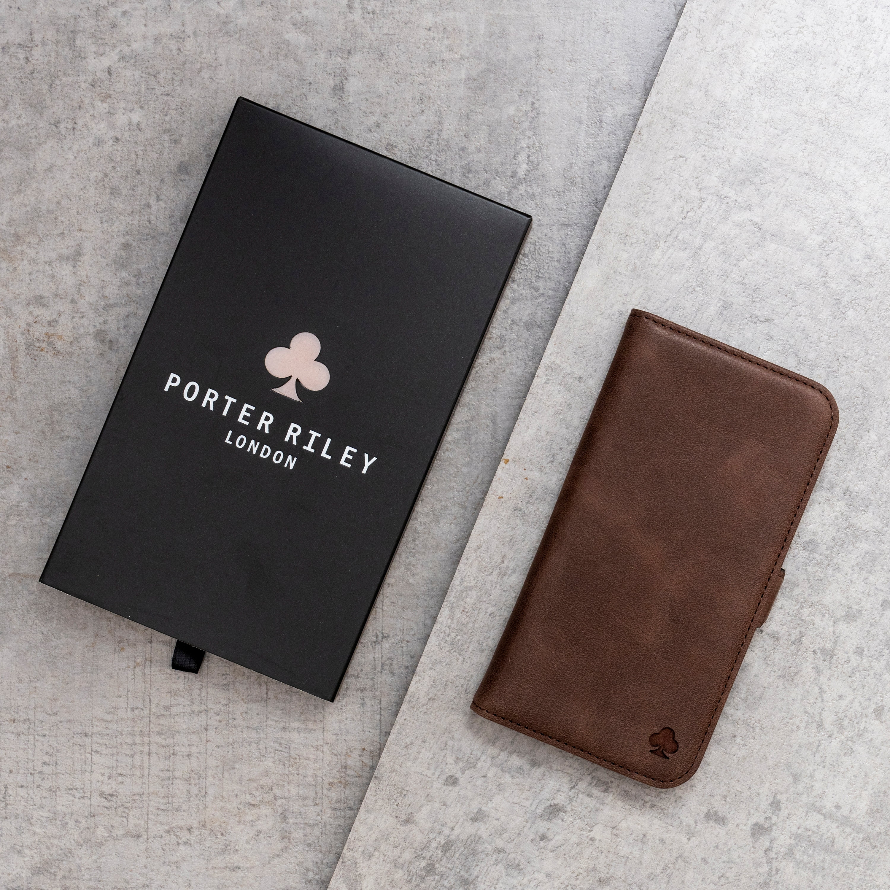 PORTER RILEY - Leather Case for iPhone 16 Pro. Premium Genuine Leather Stand/Cover/Wallet/Flip Case
