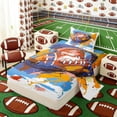 thumbnail image 2 of Erosebridal Painted Football Twin Sheet Sets, Artistic Sports Bedding for Boys and Girls, 3-Piece, 1 Flat Sheet, 1 Fitted Sheet and 1 Pillowcase, 2 of 6