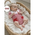 thumbnail image 6 of Rovasas Baby Girl Lobster Embroidery Romper Plaid Jumpsuit with Headband, 6 of 9