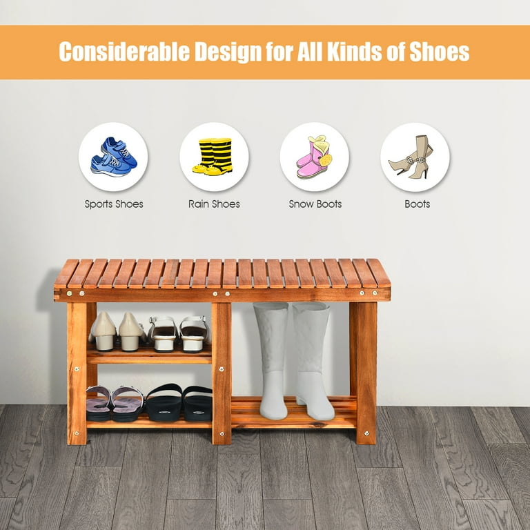 Costway 5-Tier Wood Shoe Rack Freestanding Large Shoe Storage - Bed Bath &  Beyond - 29786338