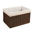 thumbnail image 1 of Carefully Handcrafted Rattan Storage Basket - Durable Friendly Woven Desktop Organizing Convenient Rattan Sorting coffee color 31x21x15, 1 of 9