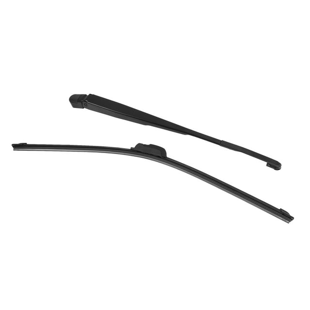 Unique Bargains Rear Windshield Wiper Blade Arm Set 550mm 22 Inch designed to fit Honda Crosstour models from 2010 to 2016. The set includes a black plastic, metal, and rubber wiper blade measuring 55x3.4x2.2cm and a wiper arm measuring 46.5x2.8x3.8cm. Features include wear-resistant rubber for durability, quiet operation, and easy installation as a direct replacement for old or broken parts. Suitable for maintaining a clean rear windshield.