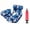 Blue, variant on Inflatable Pool Float Lounge Chair with Headrest, Blue Palm Leaf Hammock for Adults