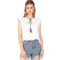 thumbnail image 1 of Blusa Borlas Corbata Auta Con Volantes Sin Mangas Allegra K Blanco L, 1 of 6