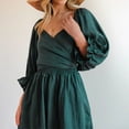 thumbnail image 6 of Womens Dresses Ladies Tie Rope Belt Ruffle Trim Sleeves Multi Wear Fashion Elegant Dresses For Women 2023, 6 of 8