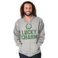thumbnail image 3 of Saint Patricks Lucky Charm Shamrock Zip Up Hoodie Men's Women's Brisco Brands X, 3 of 6