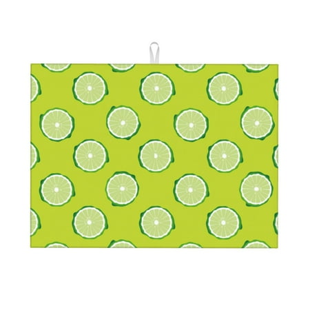

Dish Drying Mat Cute Limes Forest Green Highly Absorbent Microfiber Drying Mat Kitchen Counter or Sink Drawer Liner 18x24 Kitchen Drying Mat Coffee Mat Kitchen Essentials