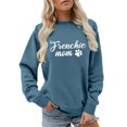 thumbnail image 2 of Frenchie Mom Sweatshirts for Women Long Sleeve Crewneck Graphic Sweatshirt for French Bulldog Lover Pullover Tops, 2 of 5