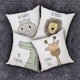 thumbnail image 2 of Fundas de almohada con dibujos de animales, juego de 4 fundas de almohada para niños, funda de cojín de algodón (hipopótamo, jirafa, león, cocodrilo) oso de fresa Electrónica, 2 of 5
