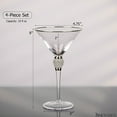 thumbnail image 2 of 4 Piece Premium Clear Stem Crystal Martini Glasses with Gold Rim and Diamond-like Rhinestones, Elegant 10oz Glassware Set for Cosmopolitan, Vodka, Gin and Other Cocktails, Fancy Manhattan Drinkware, 2 of 7