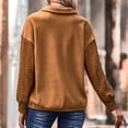 thumbnail image 3 of Mujeres cremallera blusa V Masajeadores de cuello simple empalme manga larga gota hombro femenino zip sudadera caramelo S, 3 of 5