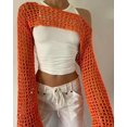 thumbnail image 6 of Women’s Cropped Knit Shrug Top Lightweight Bell Sleeve Summer Cover-Up, Soft Breathable Cropped Cardigan Shrug for Casual & Beach, Cropped Shrug Women, 6 of 13