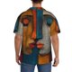 thumbnail image 3 of Balery Abstract Colorful Duality Camisa Casual de Manga Corta con Botones para Hombre, Texturizada, Estilo Cubano, para Playa, Verano-Large, 3 of 5
