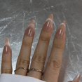 thumbnail image 4 of Press on Nails IQXGE, funda completa francesa con forma de almendra mediana, 24 unidades, 4 of 7